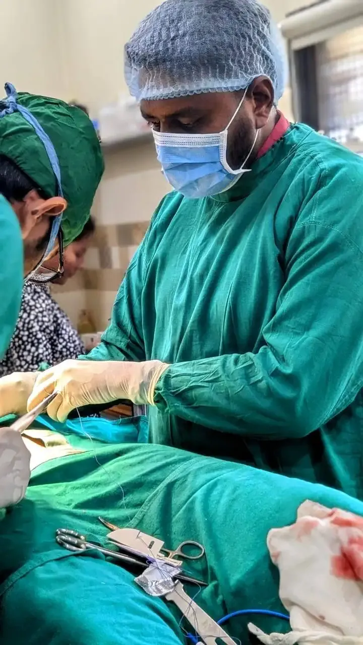 Surgical team operating in OT